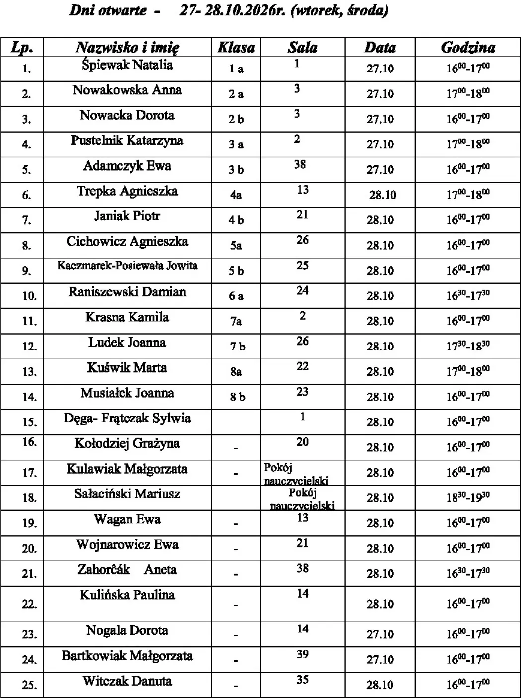 Dni otwarte: 27-28.10.2026