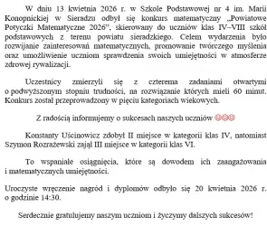Powiatowe Potyczki Matematyczne 2026