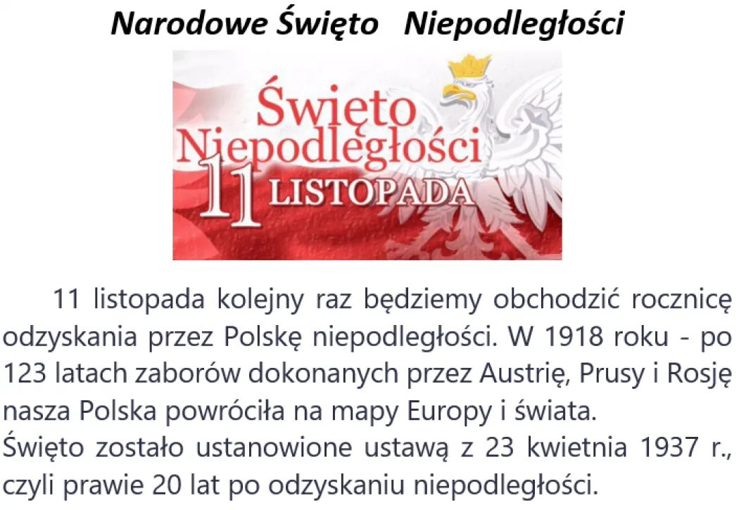 11 Listopada Święto Niepodległości