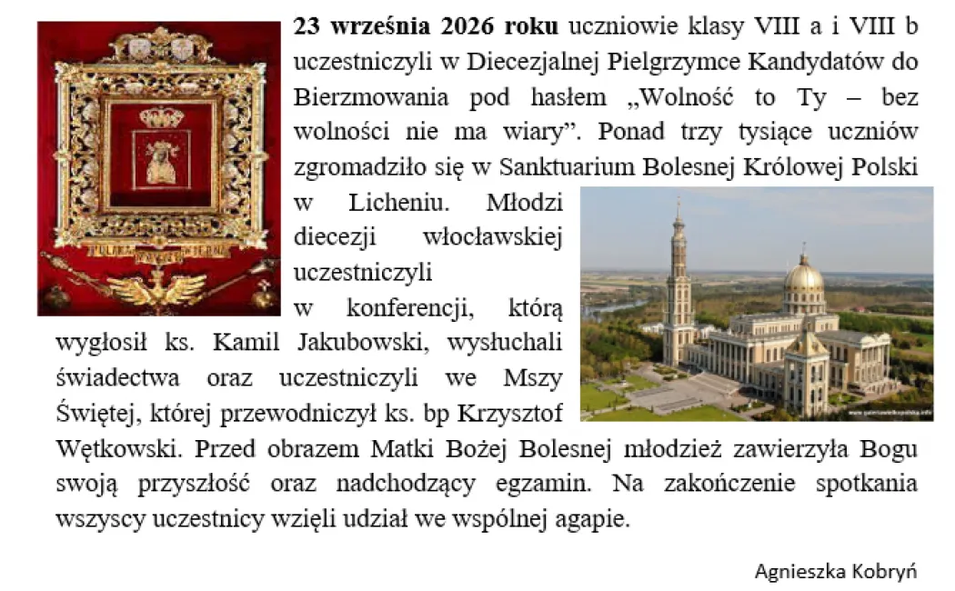 Diecezjalna Pielgrzymka Kandydatów do Bierzmowania
