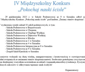 IV Międzyszkolny Konkurs 