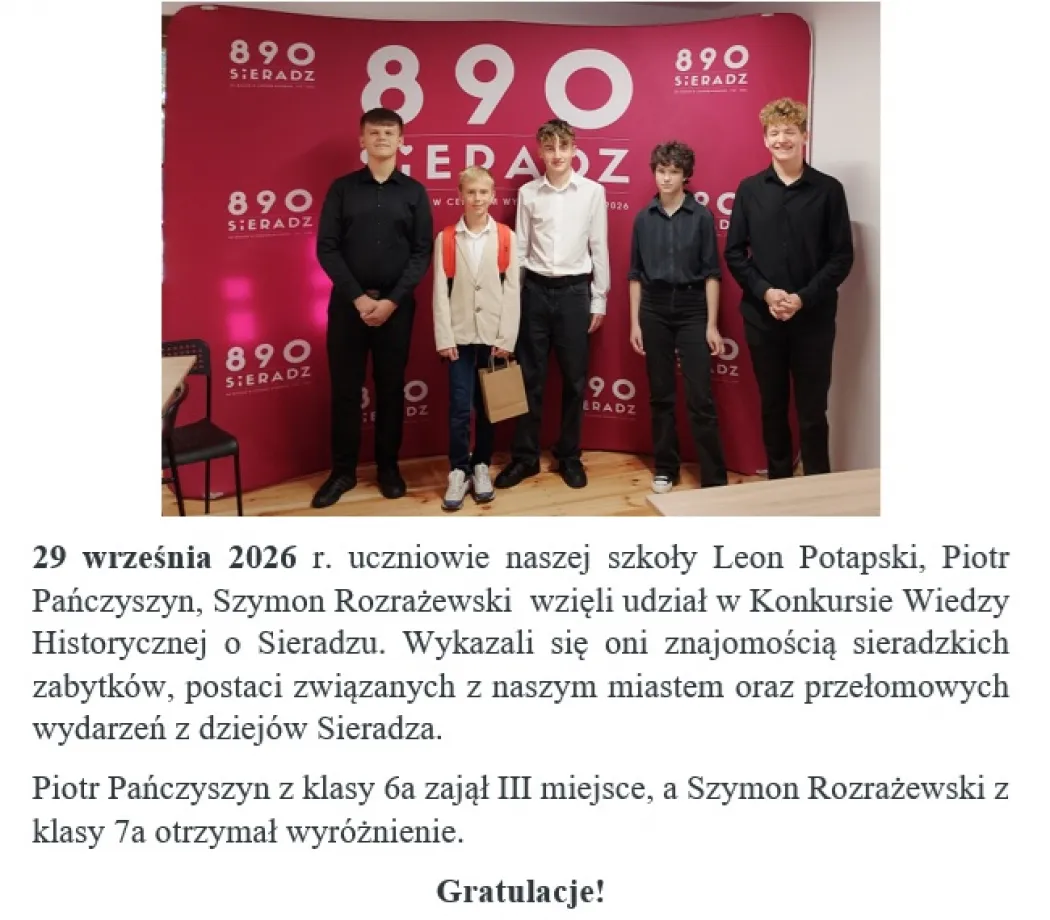 Konkurs Wiedzy Historycznej o Sieradzu