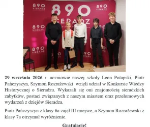 Konkurs Wiedzy Historycznej o Sieradzu